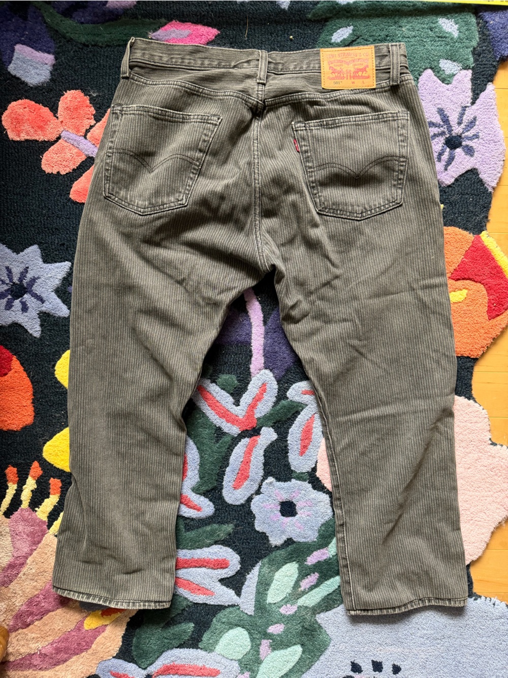 Levi's Green-Gray Conductor Stripe Corduroy Jeans